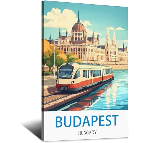 Budapest Hongrie poster de voyage vintage grande affiche murale rétro 50x75
