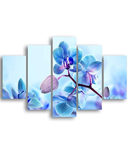 Tableau fleurs bien-être pour la maison : une bulle de nature colorée en 5 pièces mdf