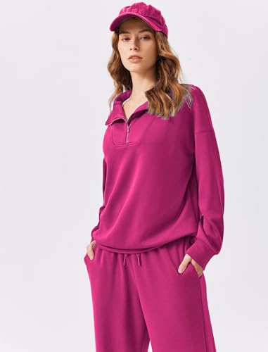 Image of PINSPARK 2 Piece Sets for Women 2026 Fall Outfits Sweatsuit Oversized Sweatshirt Wide Leg Sweatpants Matching Set Tracksuit