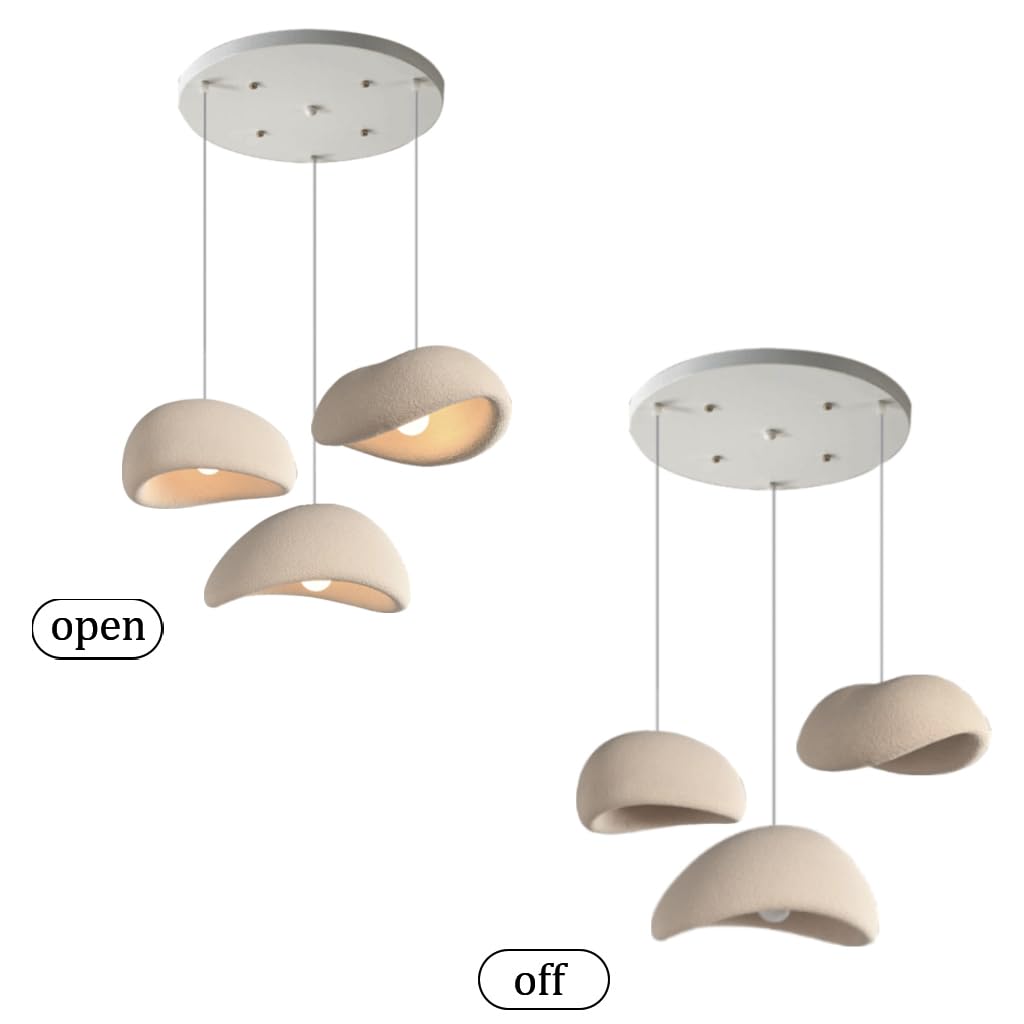 Moderne Hängeleuchte Kreative Pendelleuchte Wabi-Sabi Pendelleuchte E27 Esstisch Lampe Nordic Style Schlafzimmer Wohnzimmer Esszimmer Küche Hängelampe Kinderzimmer Kronleuchter(Blaiken Brown-A)