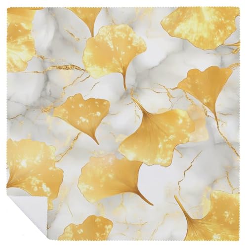 Juego de servilletas de tela reutilizables de mármol Ginkgo cuadradas 7