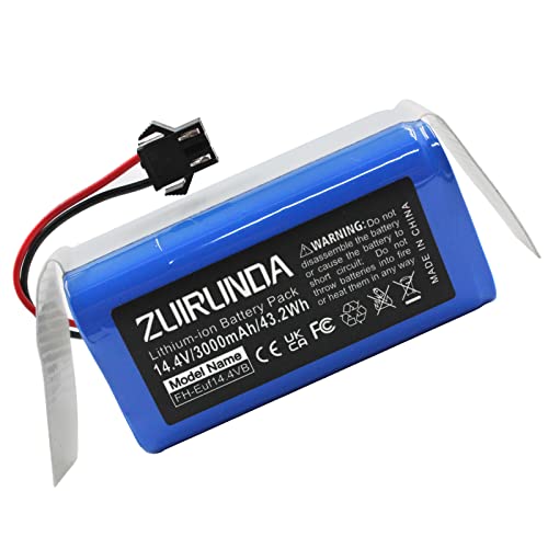 ZUIRUNDA 14.4V 3000mAh Li-Ion Akku Ersatz für Eufy RoboVac 11 11S 11S MAX 12 15C 15T 30 35C für Tesvor X500 für Ecovacs Deebot N79 N79S DN622 und IKHOS S14 S15 Cover