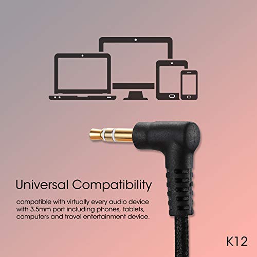 Kids Headphones-Noot Products K12 Foldable Stereo Tangle-Free 5Ft Long Cord 3.5Mm Jack Plug In Wired On-Ear Headset For Ipad/Amazon Kindle,Fire/Boys/Girls/School/Laptop/Travel/Plane/Tablet (Red Black) #TOP5
