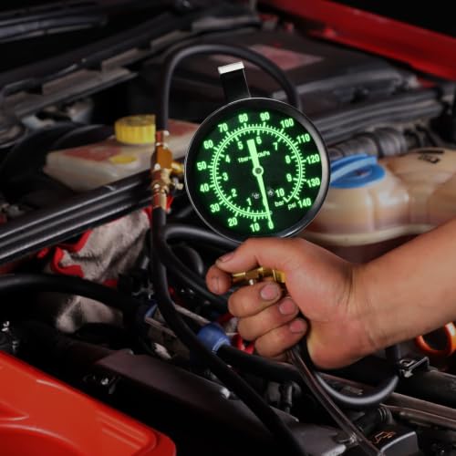 Image of BETOOLL Pro Fuel Injection Pressure Tester Kit 0-140 PSI Fluorescent Gauge