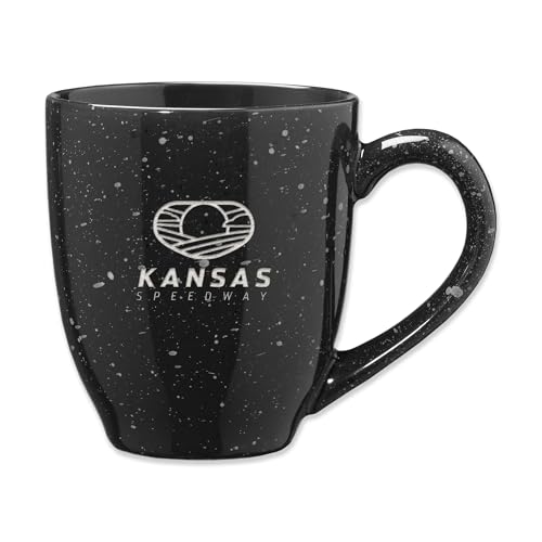 Rico Industries NASCAR Racing Kansas Speedway 16 oz Team Color Laser Engraved Speckled Ceramic Coffee Mug