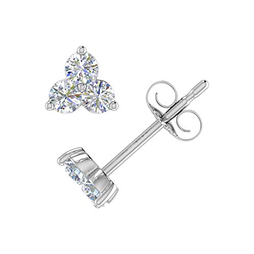 3-Stone Diamond Stud Earrings in 14K Gold (0.31 Carat)2
