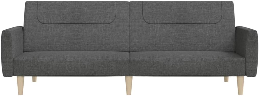 Sofa Bed Dark Grey Fabric (100% Polyester) Living Room Furniture