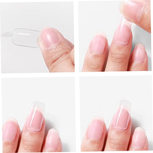 Healeved 240 Unidades Adesivo Falsa Unhas Postiças Naturais Unhas Francesas Longas Unhas Postiças Po