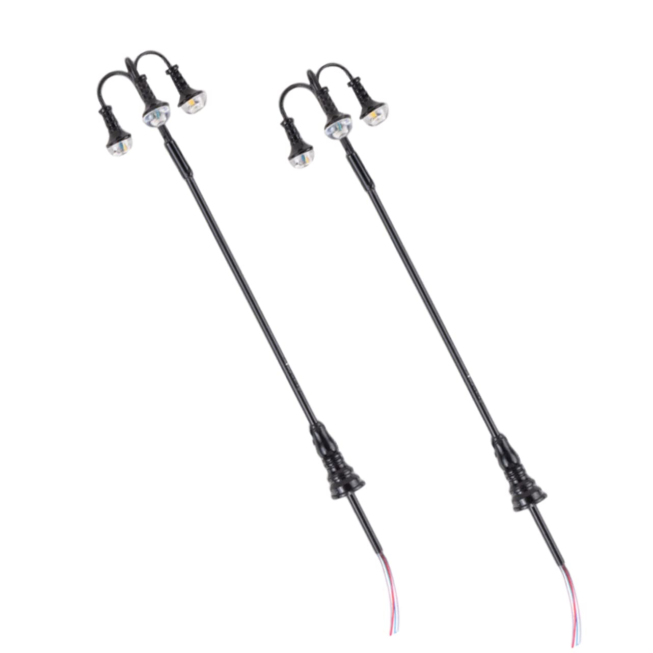 TOBBOMEY 3-Head Miniature Road Lamp Street Lamp Model for Model Railway Sand Table Layout Props Sturdy Safe Material Black