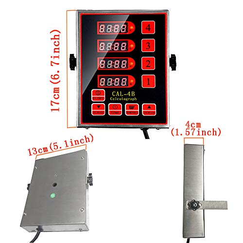 Li Bai 4 Channels Commercial Kitchen Timer Restaurant Timers Multi-Function Digital Timer With Loud Alarm 4 Events Adjustable Cooking Reminder Stainless Steel 110V For Home Kitchen Restaurant #TOP6