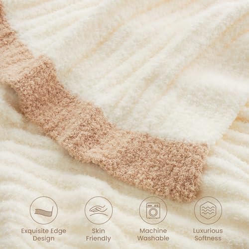 Snuggle Sac Buttery Soft Throw Blanket for Couch, Winter Fluffy Cozy Soft Throws Dupes for All Season, Reversible Warm Microfiber Fuzzy Blankets for Couch, Sofa, Bed, Travel, Cream, 50x60 inches by Snuggle Sac - Image 9