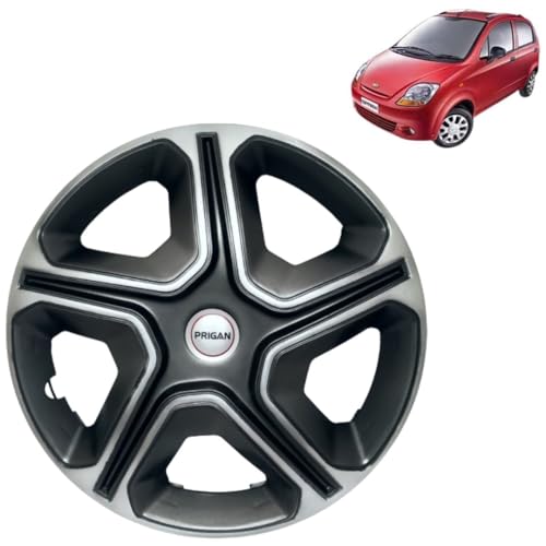 Image of Prigan Spark Grey Silver Wheel Cover 13 inch for Spark (Set of 4 Pcs) (Press Fitting) Model Name- Nexon Grey Silver 13