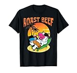 Roast Beef Cow On Beach Cool Vacation Sun Tan Niños Hombres Mujeres Camiseta