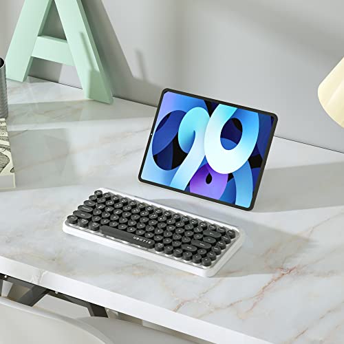 Image of UBOTIE Portable Bluetooth Colorful Computer Keyboards, Wireless Mini Compact Retro Typewriter Flexible 84Keys Design Keyboard (New Black White)