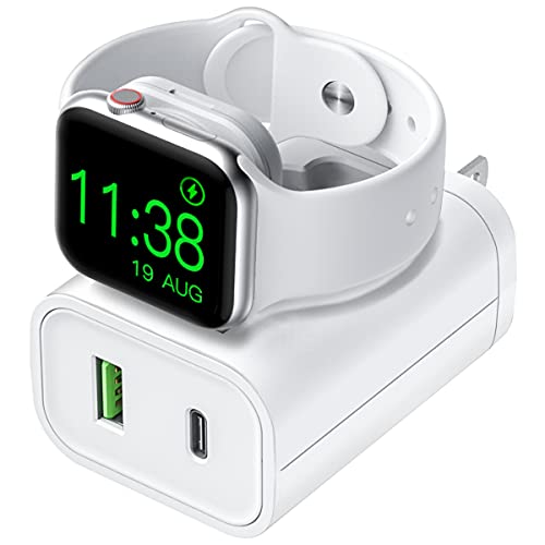 BeaSaf iPhone Fast Charger, 24W USB C Charger for iPhone 13/12/Mini/12 Pro Max, USB C Wall Charger with Foldable Apple Watch Wireless Charger, PD Charger for iPhone, AirPods