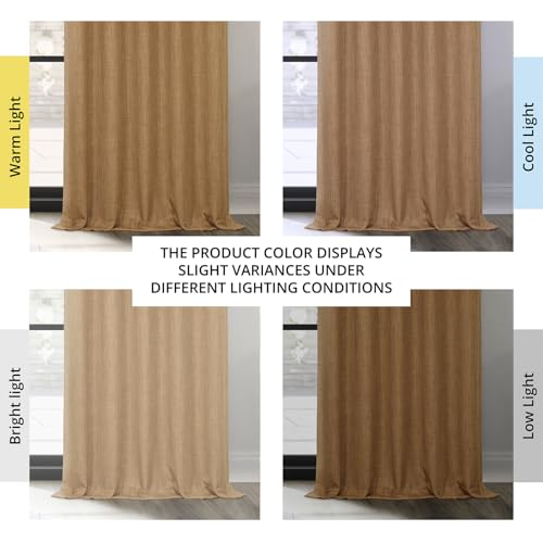 Image of HPD Half Price Drapes - Faux Linen Curtains for Living Room (2 Panels) - 50W X 96L - Textured Room Darkening Curtains for Bedroom 96 Inches Long - Drapes for Home Decor, Butterscotch