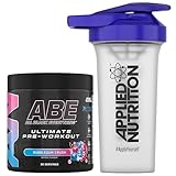 Applied Nutrition Bundle ABE Pre Workout 375g + 700ml Protein Shaker | All Black Everything Pre Workout Powder, Energy & Physical Performance with Creatine, Beta Alanine (Bubblegum Crush)
