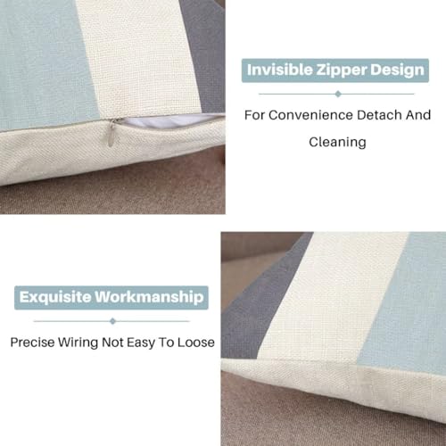 Housse de coussin 30x30 lot de 4 bohême en lin imperméable - 7