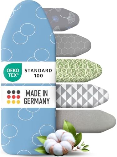 arteneur Bügelbrettbezug 120x40 Made in Germany, hitzereflektierend, Gr. M | Dicke Polsterung, Gummizug, OEKO-TEX 100, in 5 Größen, für Dampfbügelstation + Dampfbügeleisen, passt f
