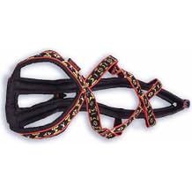 Weight Pulling Sledding Dog Harness X-Back Style for Wide Chested Hound Dogs Black/Red, X-Large