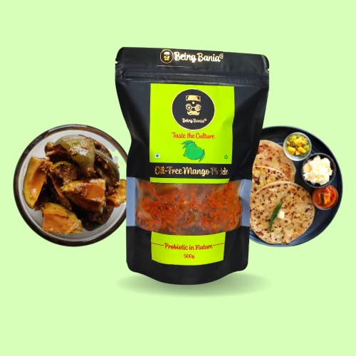 Image of Being Bania Homemade Oil Free Mango Pickle, 500g | Aam ka Achar | Authentic and Traditional | Handmade with no preservatives | Natural Aam Achar