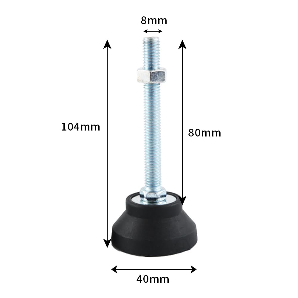 Furniture Leveling Feet, 4 pcs M8 Heavy Duty Height Adjuster Foot Feet Leveler Thread Size for Tables Chair, Sofa, Workbench - Image 2