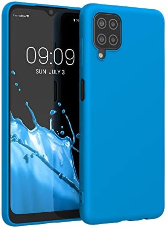 kwmobile TPU Case Compatible with Samsung Galaxy A12 - Case Soft Slim Smooth Flexible Protective Phone Cover - Metallic Turquoise