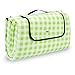 Produktbild Relaxdays Picknickdecke XXL, 200 x 200 cm, Fleece Stranddecke, wärmeisoliert, wasserdicht, mit Tragegriff, grün-weiß