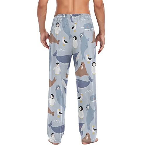 Polar Bear Seal Penguin Walrus Pajama Pants Cute Arctic Animals Men's Pajama Bottoms Lounge wear PJs Pants L2
