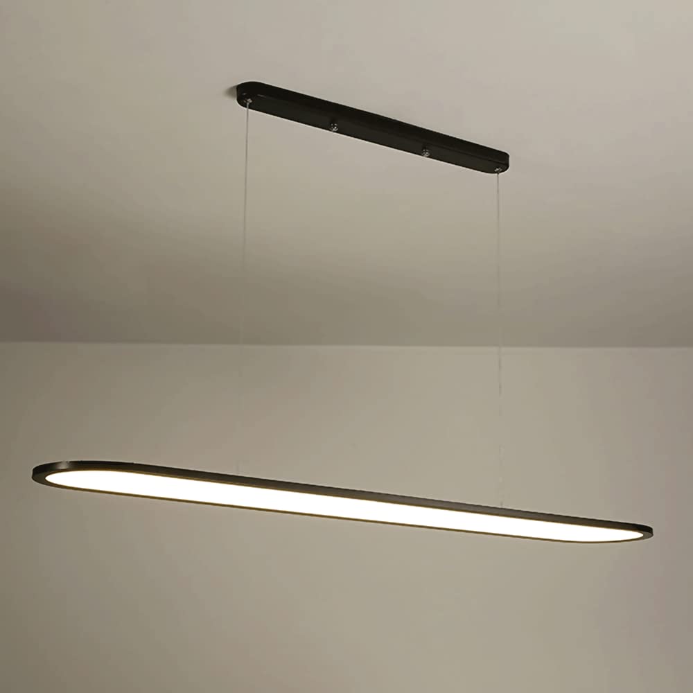 Lámparas colgantes negras para comedor de diseño lineal y minimalista ideales sobre islas de cocina