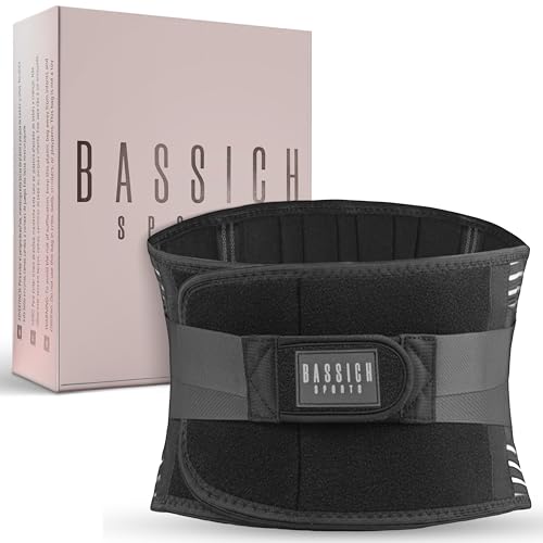 BASSICH Fajas Lumbares para Hombre y Mujer para Trabajo, Deporte y Uso Diario | Ajustable, Cómoda y Resistente | Mayor Anchura en Espalda | Presentación Premium.