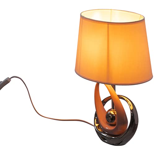 Quickway Imports Designer Table Lamps, 16" Decorative Ceramic Table Lamp, with Reflecting Silver and Pink Circular Stand and White Cotton Lampshade, Unique Lamp for Living Room or Bedroom by Quickway Imports - Image 5