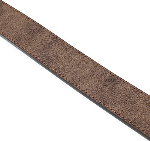 Bc Belts AFPP20099-DARK BROWN-L Leather Belt Strap With Vintage Distressed Texture 1.5 Inch Wide thumb #2