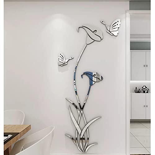3D Mirror Flower Wall Sticker For Living Room Bedroom Sofa Backdrop Tv Wall Background,Diy Wall Decal Murals Wall Decorations Wall Decor(59 X 31 Inches) #TOP2