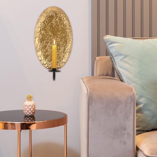 Candelabro de pared dorado de hierro para decoración de pasillos y salones elegantes 7