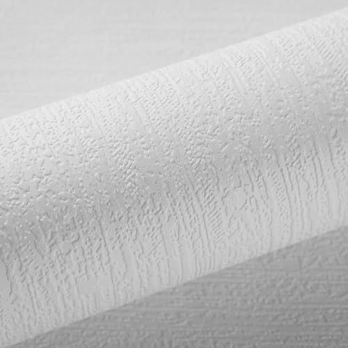 Anttyscar White Textured Paintable Wallpaper Embossed Textured Stripe Wallpaper for Living Room Bedroom Hallway