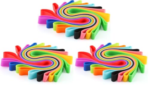 10 Pcs Towel Bands Silicone Beach Towel Clips, Large Rubber Bands Stretchable Towel Bands for Beach Chairs Cruise Accessories (0.7×12Inch) (Pack of 3)