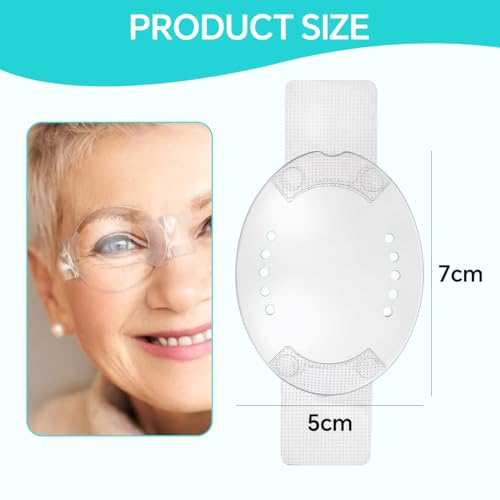 JYNVO 6 Stück Medizinische Augenklappe für Erwachsene, durchsichtige Augenklappe, postoperativer Augenschutz, atmungsaktive medizinische 3D-Augenklappe, verstellbarer Augenschutz