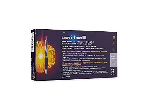 Uni-Ball 61257 Signo Gel 207 Roller Ball Retractable Gel Pen Red Ink Micro Fine Dozen #TOP3