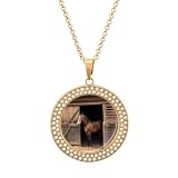 YHNNH Diamond Necklace Alloy Necklaces Jewelry Barn Horse Round Pendant Gifts for Mom Wife Girlfriend
