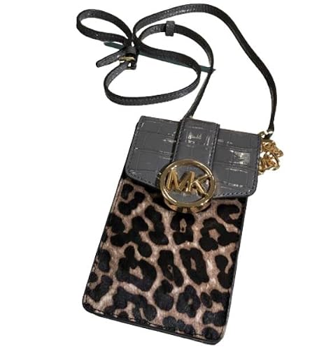 Michael Kors Carmen Small Logo Smartphone Crossbody Bag (Heather Gray Multicolour)