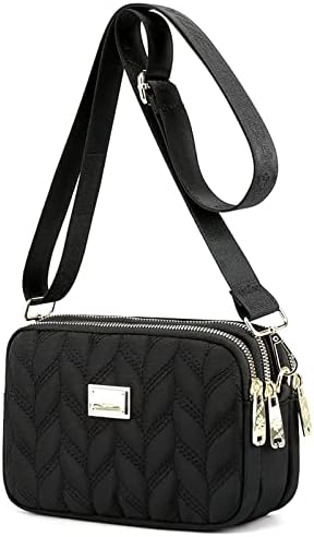 LassZone Ladies Girls Crossbody Bag Multi-Pocket Shoulder Bag Waterproof Nylon Handbag Small Cellphone Purse Wallet for Women