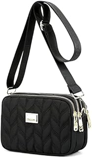 LassZone Ladies Girls Crossbody Bag Multi-Pocket Shoulder Bag Waterproof Nylon Handbag Small Cellphone Purse Wallet for Women
