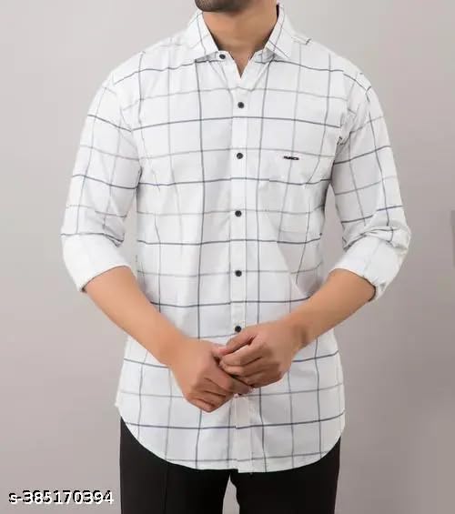 Image of Men's Cotton Casual Shirt, Brown, Full Sleeves, Regular Fit