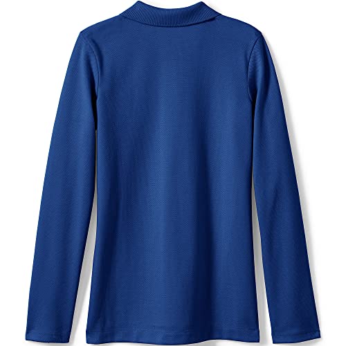 Lands' End Uniform Feminine Fit Long Sleeve Mesh Polo Cobalt Big Kid Large #TOP1