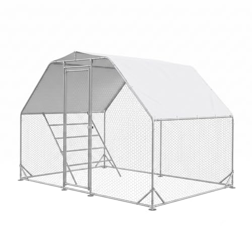 Image of CHIKENCOOP 9.8x6.5x6.5 ft Metal Chicken Coop, Chicken Run with Cover