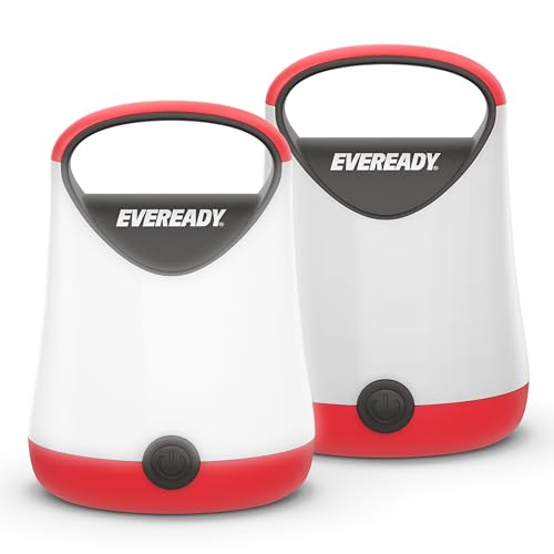 Eveready-LED-Camping-Lantern-X-250-2-Pack-Super-Bright-Tent-Lights-Rugged-Water-Resistant-LED-Lanterns-100-Hour-Run-time-Batteries-Included-Red-and-Black