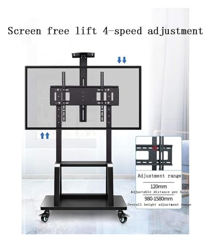 Soporte móvil para TV con altura ajustable y ruedas miniatura 2