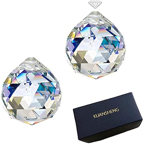 Crystal Ball Prism Suncatcher Rainbow Pendants Maker Clear Glass Ball Pendant 40mm for Windows Hanging Feng Shui Pack of 2 Cover