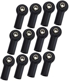 GPM Nylon Ball Links with 4.3X2.6X5mm Balls (13.5mm Long) for 1/10 Scale 3mm Clockwise and Anticlockwise Turnbuckle - 12Pcs Set Black